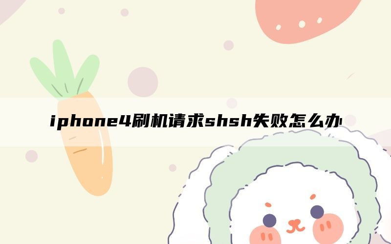 iphone4刷机请求shsh失败怎么办